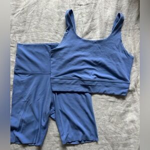 Nike Drifit Purple Yoga Set Top and Biker Shorts